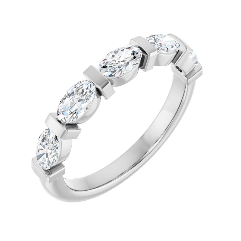 1 1/3 ct tw Channel-Set Lab Grown Anniversary Band in 14K White G...