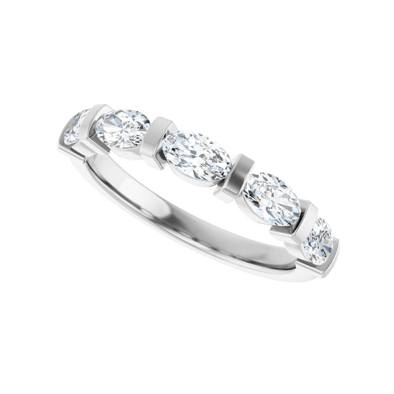 1 1/3 ct tw Channel-Set Lab Grown Anniversary Band in 14K White G... - view 5