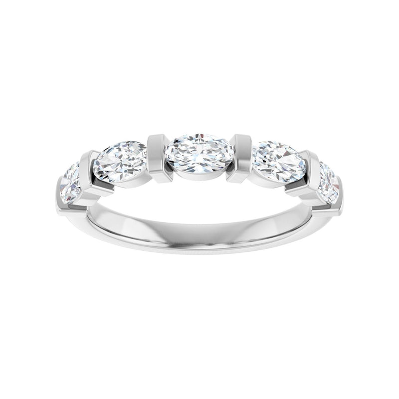 1 1/3 ct tw Channel-Set Lab Grown Anniversary Band in 14K White G... - view 3