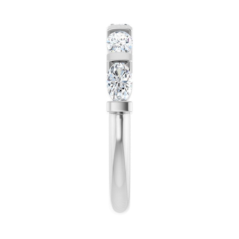 1 1/3 ct tw Channel-Set Lab Grown Anniversary Band in 14K White G... - view 4