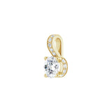 1/2 ct Round Lab Grown Diamond Hidden Halo Halo Pendant in 14K Wh... - view 2