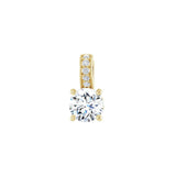 1/2 ct Round Lab Grown Diamond Hidden Halo Halo Pendant in 14K Wh...
