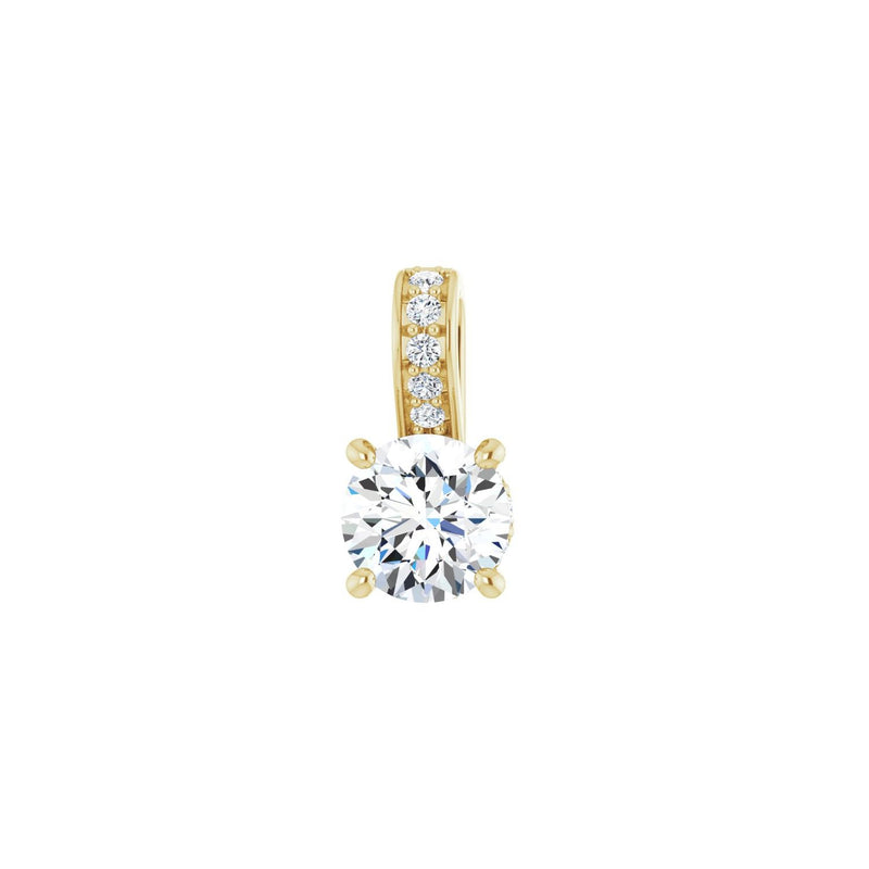 1/2 ct Round Lab Grown Diamond Hidden Halo Halo Pendant in 14K Wh...