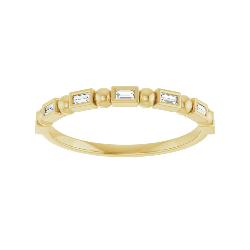 1/10 ct tw Bezel Lab Grown Anniversary Band in 14K White Gold... - view 3