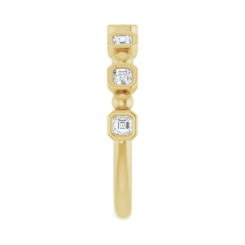 1 1/8 ct tw Bezel Lab Grown Anniversary Band in 14K White Gold... - view 4