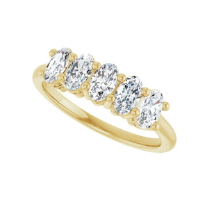 1 7/8 ct tw Five-Stone Lab Grown Anniversary Band in 14K White Go... - view 5