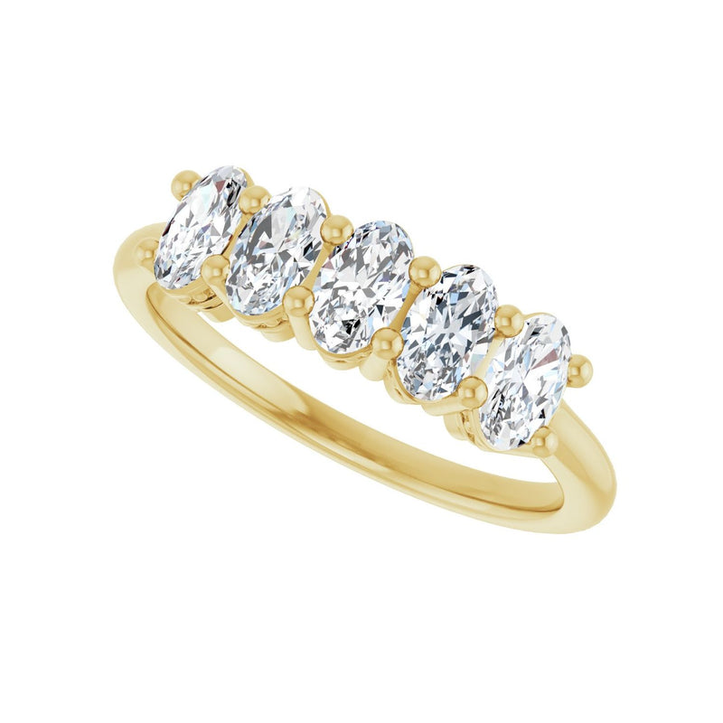 1 7/8 ct tw Five-Stone Lab Grown Anniversary Band in 14K White Go... - view 5