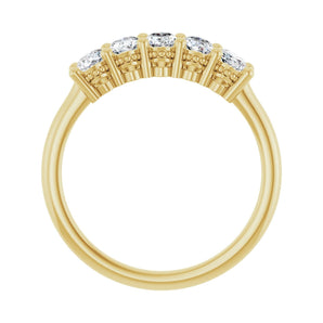 1 7/8 ct tw Five-Stone Lab Grown Anniversary Band in 14K White Go... - view 2