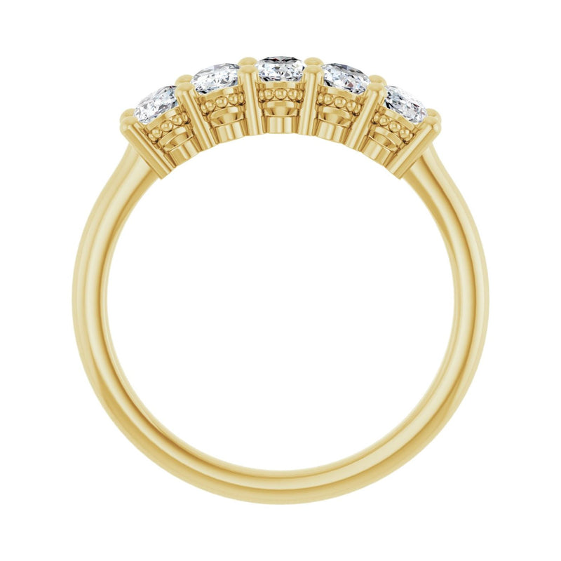 1 7/8 ct tw Five-Stone Lab Grown Anniversary Band in 14K White Go... - view 2