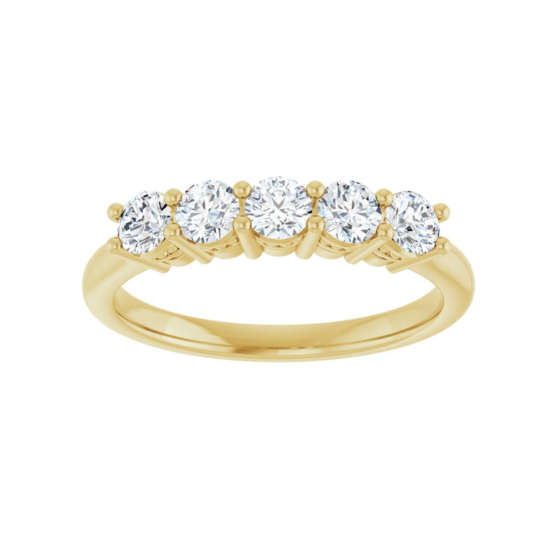 1/2 ct tw Five-Stone Lab Grown Anniversary Band in 14K White Gold... - view 3