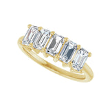 1 3/4 ct tw Five-Stone Lab Grown Anniversary Band in 14K White Go... - view 5