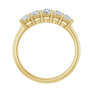 1/2 ct tw Five-Stone Lab Grown Anniversary Band in 14K White Gold... - view 2