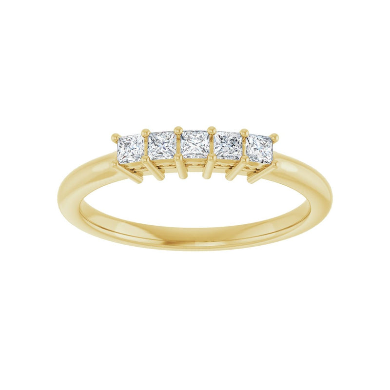 1 ct tw Five-Stone Lab Grown Anniversary Band in 14K White Gold... - view 3