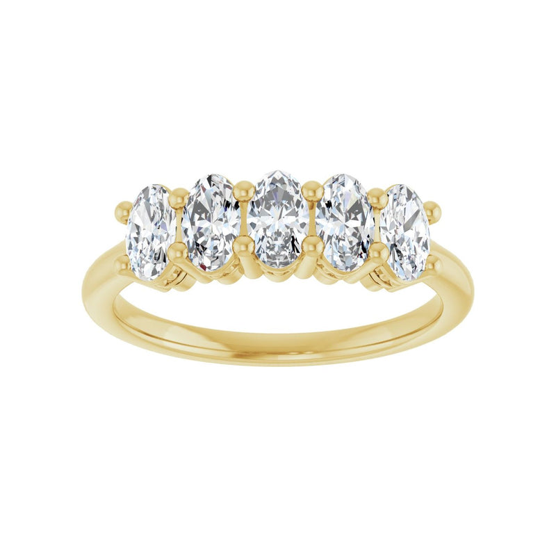 1 7/8 ct tw Five-Stone Lab Grown Anniversary Band in 14K White Go... - view 3