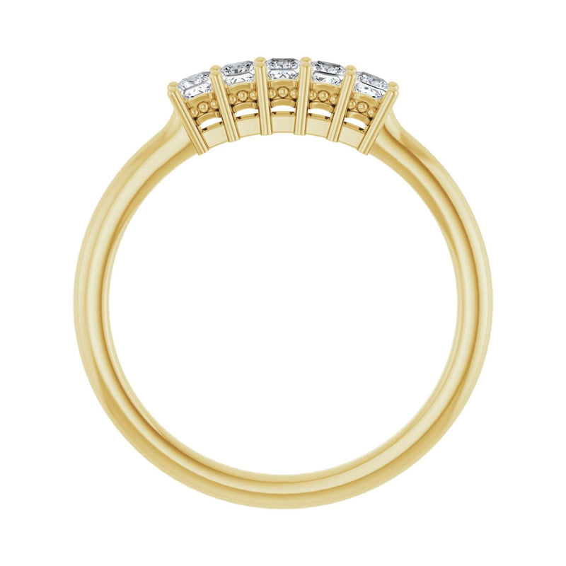 1 ct tw Five-Stone Lab Grown Anniversary Band in 14K White Gold... - view 2