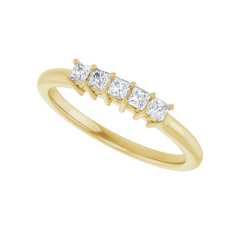 1 ct tw Five-Stone Lab Grown Anniversary Band in 14K White Gold... - view 5