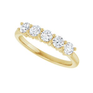 1/2 ct tw Five-Stone Lab Grown Anniversary Band in 14K White Gold... - view 5
