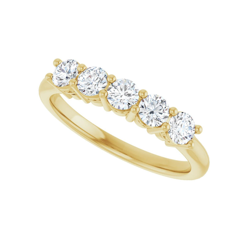 1/2 ct tw Five-Stone Lab Grown Anniversary Band in 14K White Gold... - view 5