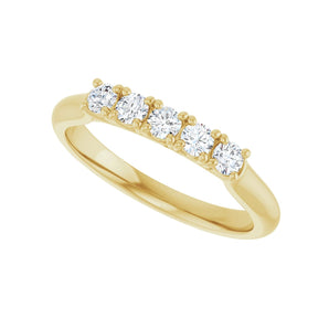 1 ct tw Five-Stone Lab Grown Anniversary Band in 14K White Gold... - view 5