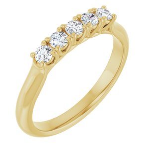 The Peak — Five-Stone Anniversary Band — Yellow Gold
