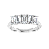 1 1/2 ct tw Five-Stone Lab Grown Anniversary Band in 14K White Go... - view 3