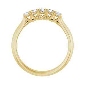 1 ct tw Five-Stone Lab Grown Anniversary Band in 14K White Gold... - view 2