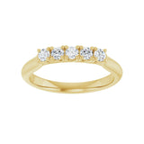 1 ct tw Five-Stone Lab Grown Anniversary Band in 14K White Gold... - view 3