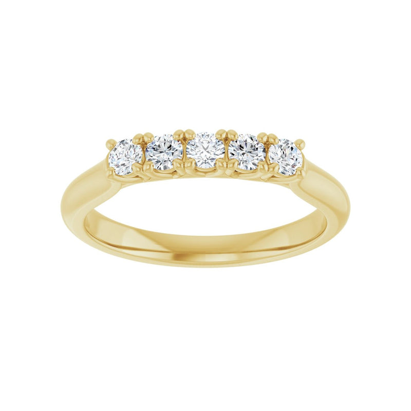 1 ct tw Five-Stone Lab Grown Anniversary Band in 14K White Gold... - view 3
