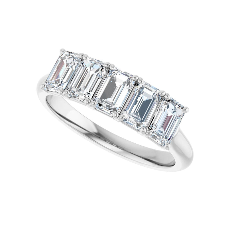 1 1/2 ct tw Five-Stone Lab Grown Anniversary Band in 14K White Go... - view 5