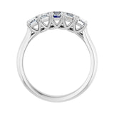 1 1/2 ct tw Five-Stone Lab Grown Anniversary Band in 14K White Go... - view 2