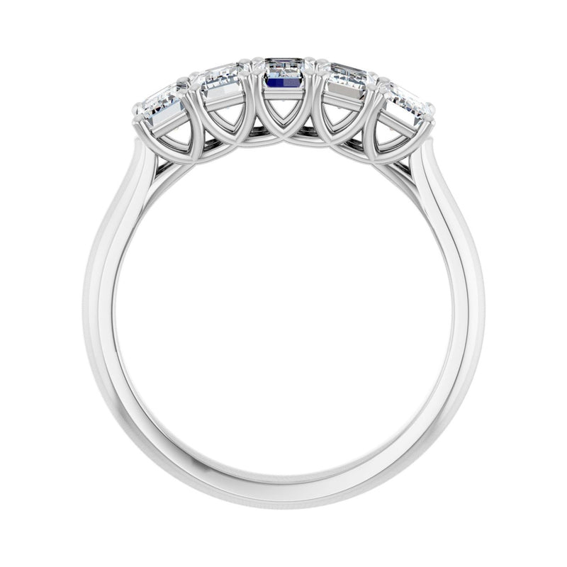 1 1/2 ct tw Five-Stone Lab Grown Anniversary Band in 14K White Go... - view 2