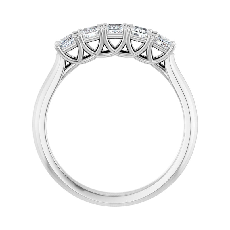 1 ct tw Five-Stone Lab Grown Anniversary Band in 14K White Gold... - view 2