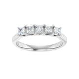 1 ct tw Five-Stone Lab Grown Anniversary Band in 14K White Gold... - view 3