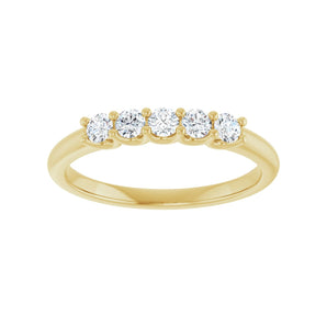 1 ct tw Five-Stone Lab Grown Anniversary Band in 14K White Gold... - view 3