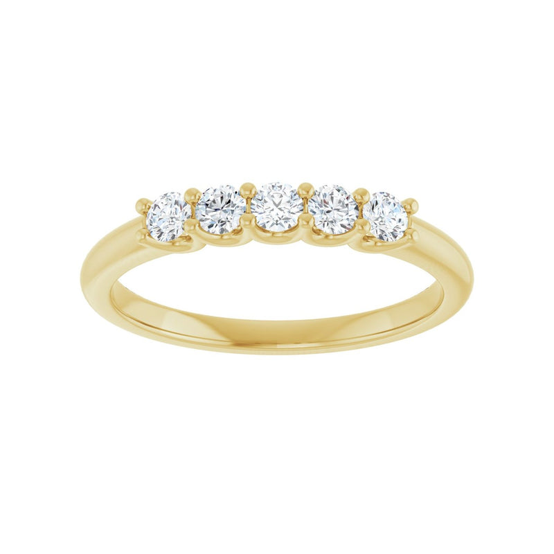 1 ct tw Five-Stone Lab Grown Anniversary Band in 14K White Gold... - view 3