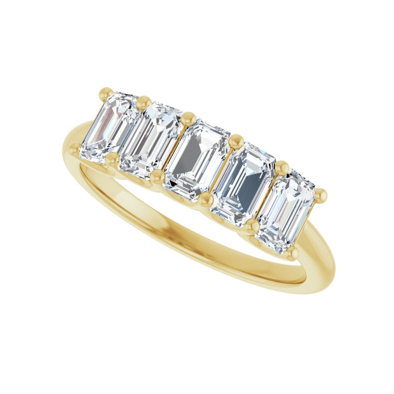1 1/2 ct tw Five-Stone Lab Grown Anniversary Band in 14K White Go... - view 5