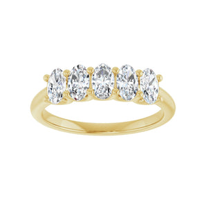 1 ct tw Five-Stone Lab Grown Anniversary Band in 14K White Gold... - view 3