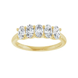 1 ct tw Five-Stone Lab Grown Anniversary Band in 14K White Gold... - view 3