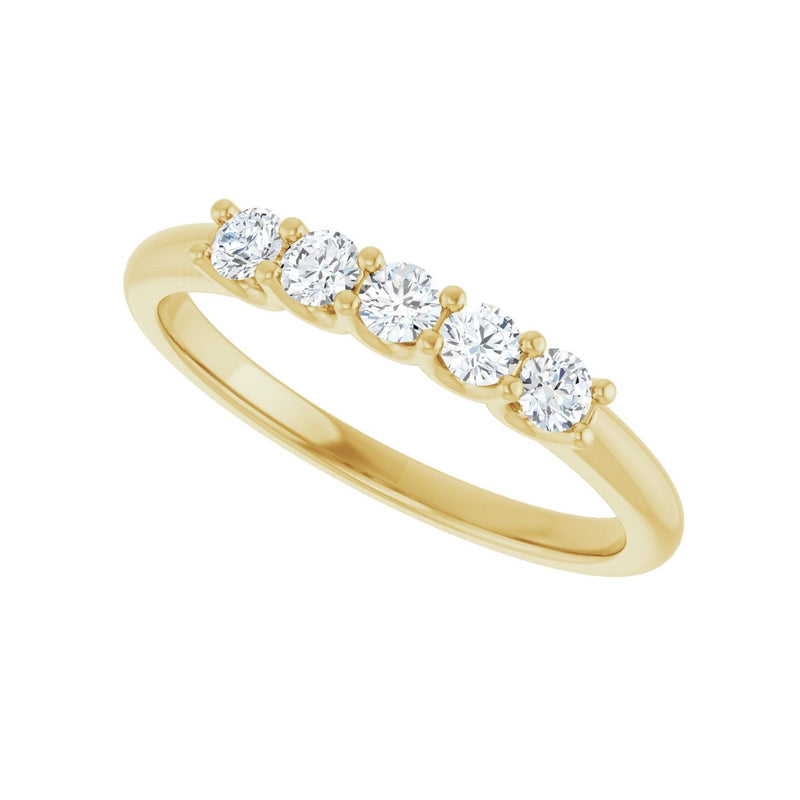 1 ct tw Five-Stone Lab Grown Anniversary Band in 14K White Gold... - view 5