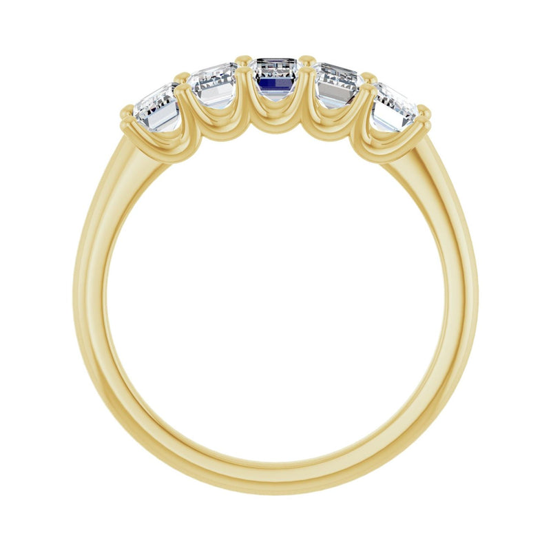 1 1/2 ct tw Five-Stone Lab Grown Anniversary Band in 14K White Go... - view 2