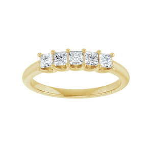 1 ct tw Five-Stone Lab Grown Anniversary Band in 14K White Gold... - view 3