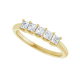 1 ct tw Five-Stone Lab Grown Anniversary Band in 14K White Gold... - view 5