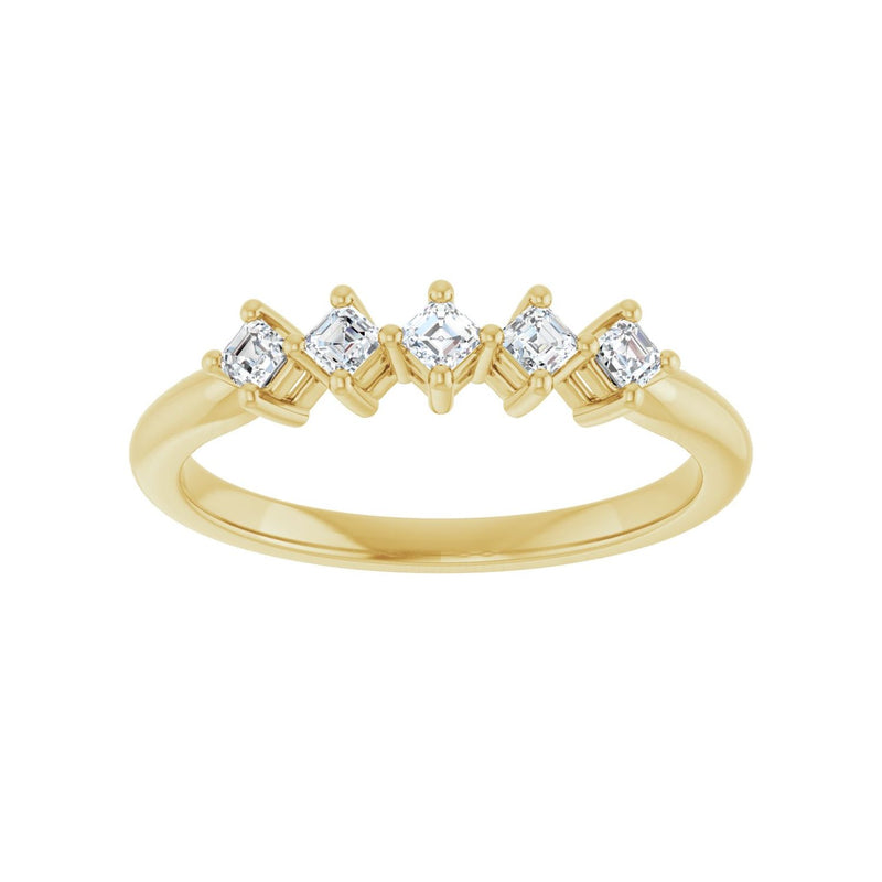 1/4 ct tw Five-Stone Lab Grown Anniversary Band in 14K White Gold... - view 3