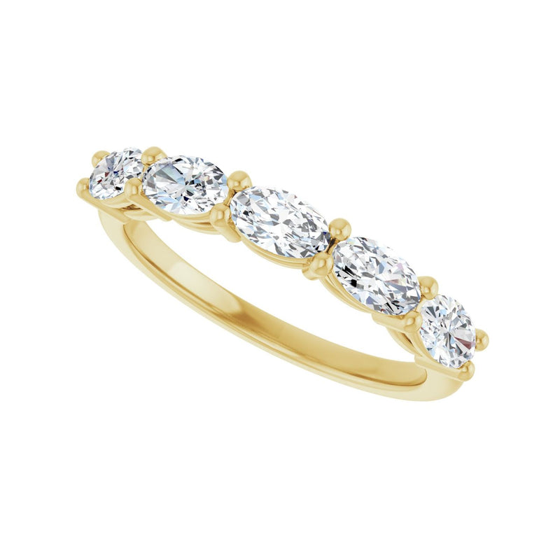 1 ct tw Five-Stone Lab Grown Anniversary Band in 14K White Gold... - view 5