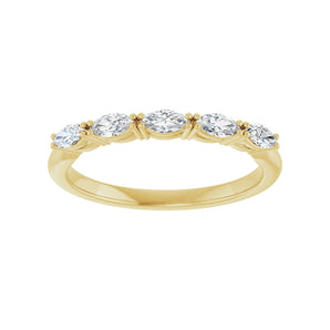 1/2 ct tw Five-Stone Lab Grown Anniversary Band in 14K White Gold... - view 3