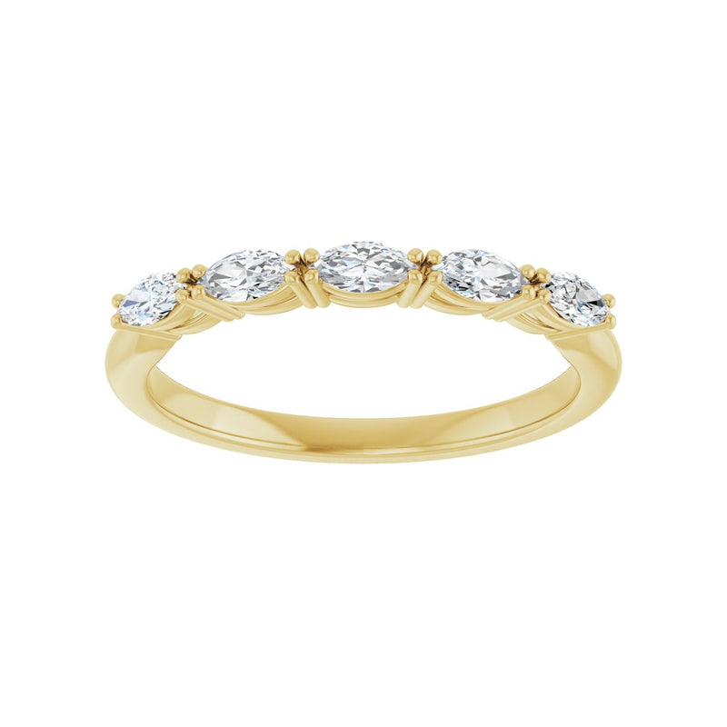 1/2 ct tw Five-Stone Lab Grown Anniversary Band in 14K White Gold... - view 3