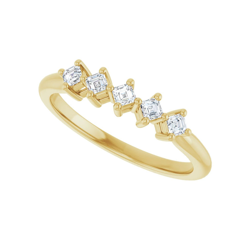 1/4 ct tw Five-Stone Lab Grown Anniversary Band in 14K White Gold... - view 5