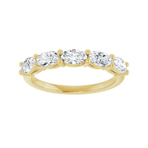 1 ct tw Five-Stone Lab Grown Anniversary Band in 14K White Gold... - view 3