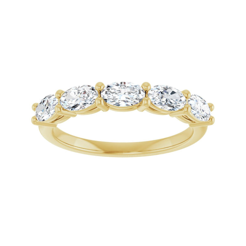 1 ct tw Five-Stone Lab Grown Anniversary Band in 14K White Gold... - view 3