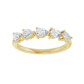1 ct tw Five-Stone Lab Grown Anniversary Band in 14K White Gold... - view 3